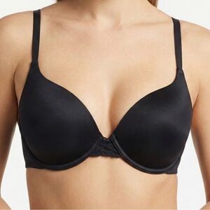 Maidenform Dreamwire Push Up Bra 36B Black Lace Crisscross Convertible DM0066